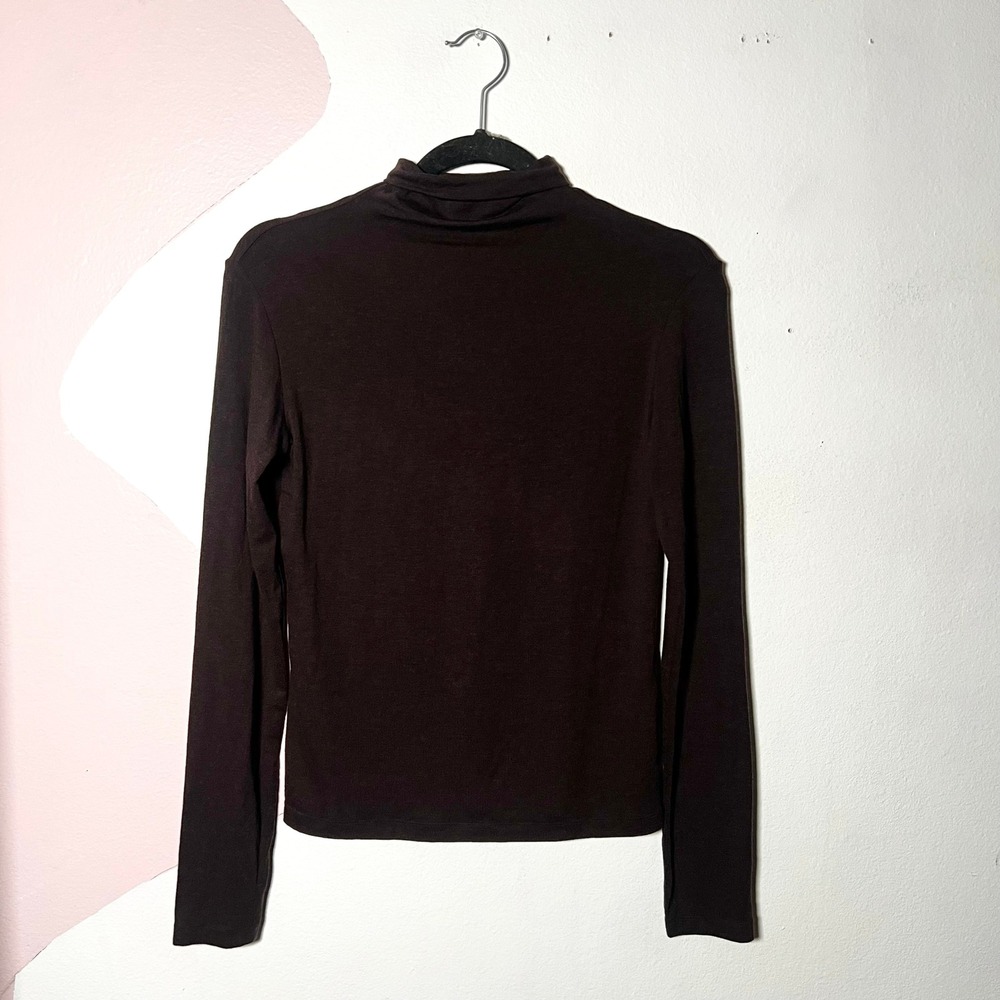 Uniqlo Heattech Top Women's Small Brown Turtleneck Extra Warm Cashmere